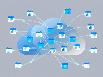 Abstract vector of calendar nodes syncing in a cloud environment
